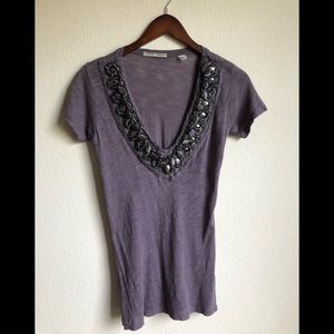 Threads 4 Thought dusty purple deep V tee